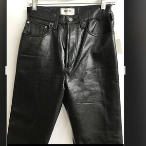 Agolde 90’s pinch waist in Detox black Recycled butter soft leather! Size 28